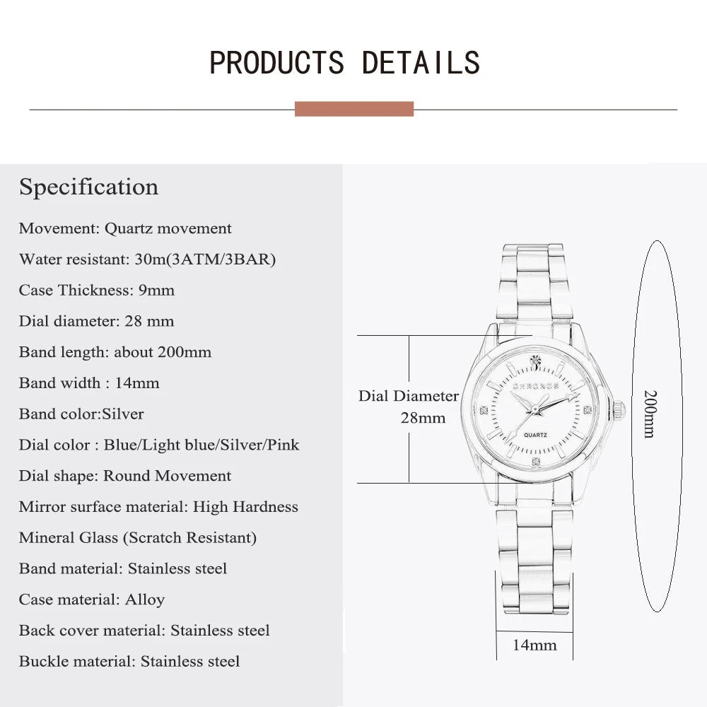 Montre - Bracelet Femme Élégante Luxe - Acier Inoxydable Quartz Cadeau - FoytiShop