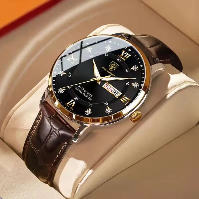 Montre - Bracelet Homme Cuir Quartz Lumineux - Étanche Sport Décontracté Militaire - FoytiShop