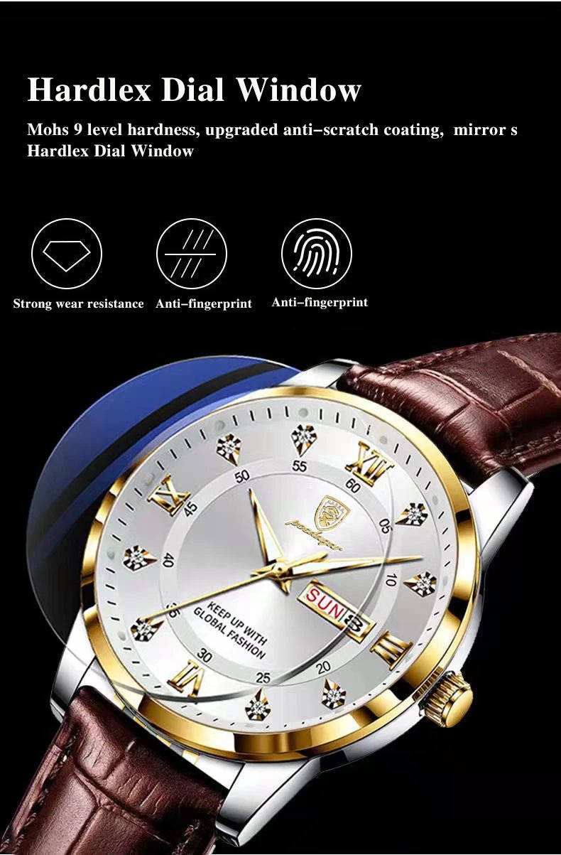 Montre - Bracelet Homme Cuir Quartz Lumineux - Étanche Sport Décontracté Militaire - FoytiShop