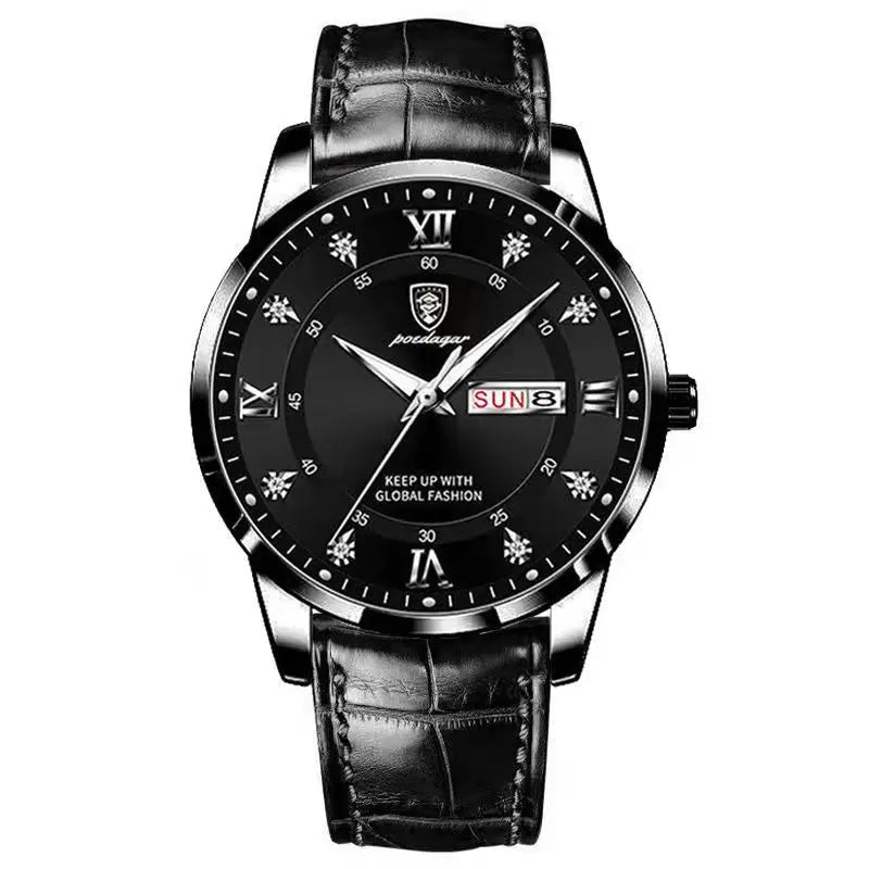 Montre - Bracelet Homme Cuir Quartz Lumineux - Étanche Sport Décontracté Militaire - FoytiShop