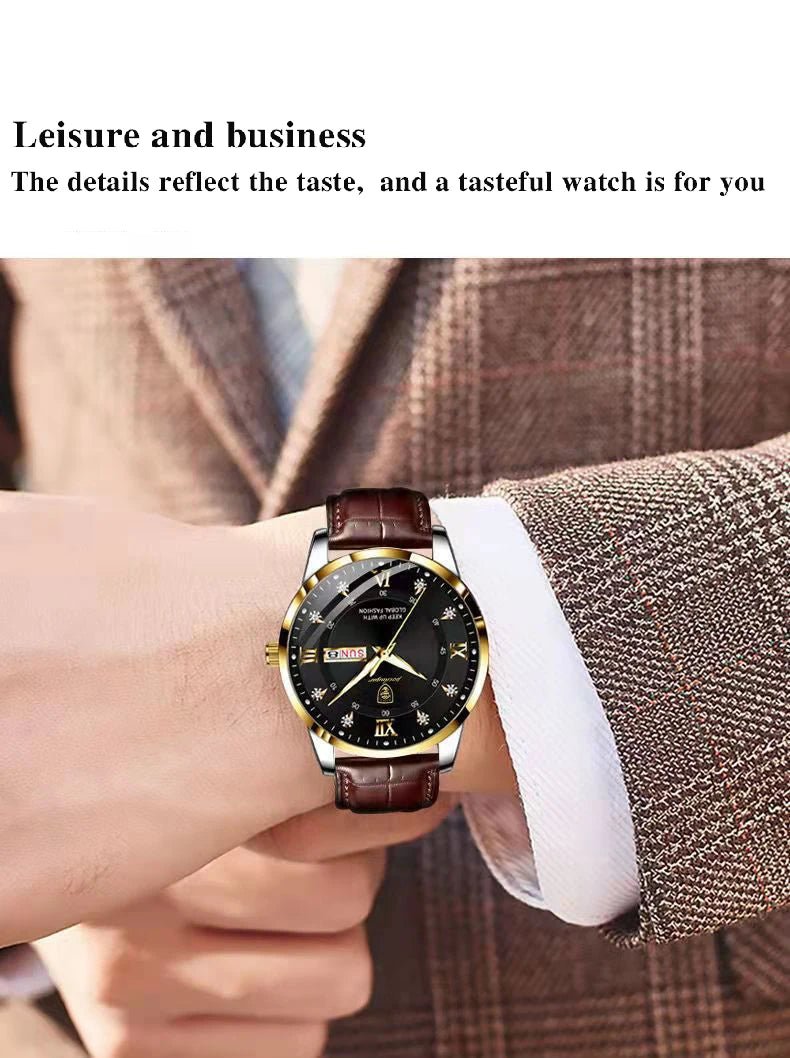 Montre - Bracelet Homme Cuir Quartz Lumineux - Étanche Sport Décontracté Militaire - FoytiShop