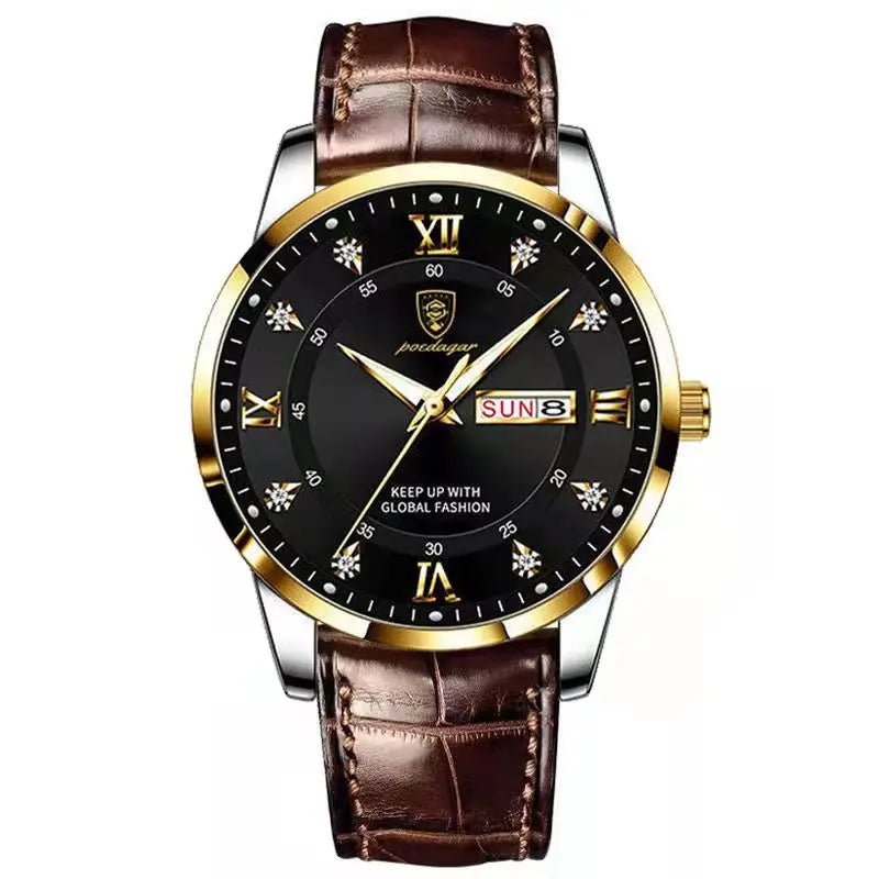 Montre - Bracelet Homme Cuir Quartz Lumineux - Étanche Sport Décontracté Militaire - FoytiShop