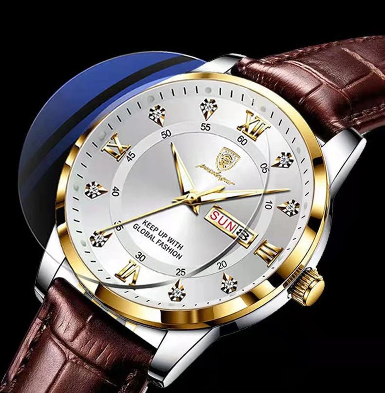 Montre - Bracelet Homme Cuir Quartz Lumineux - Étanche Sport Décontracté Militaire - FoytiShop