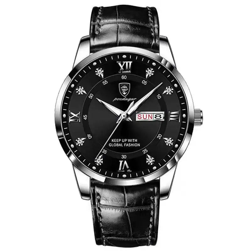 Montre - Bracelet Homme Cuir Quartz Lumineux - Étanche Sport Décontracté Militaire - FoytiShop