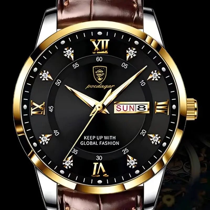 Montre - Bracelet Homme Cuir Quartz Lumineux - Étanche Sport Décontracté Militaire - FoytiShop