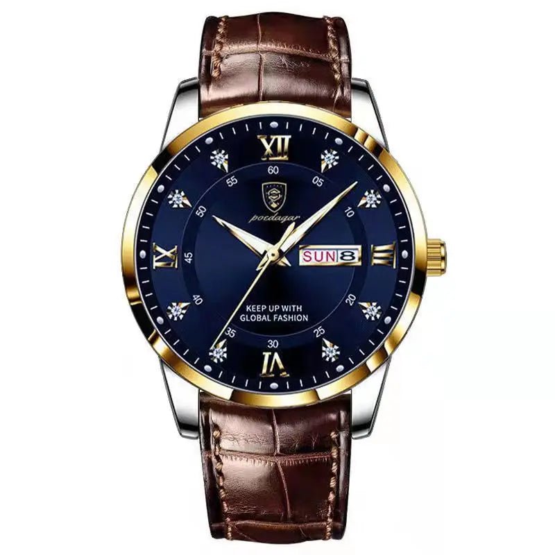 Montre - Bracelet Homme Cuir Quartz Lumineux - Étanche Sport Décontracté Militaire - FoytiShop