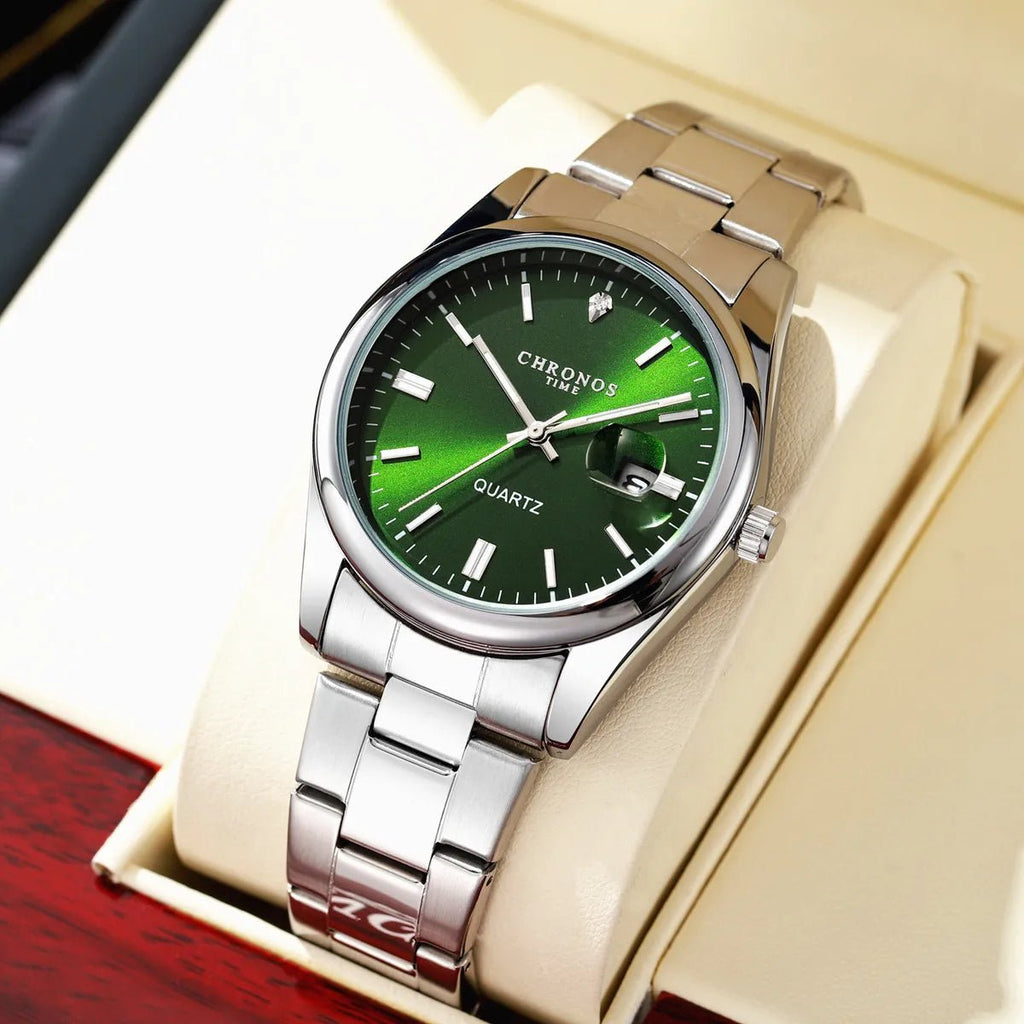 Montre - Bracelet Homme Luxe Étanche Lumineux - Acier Inoxydable Quartz Date - FoytiShop