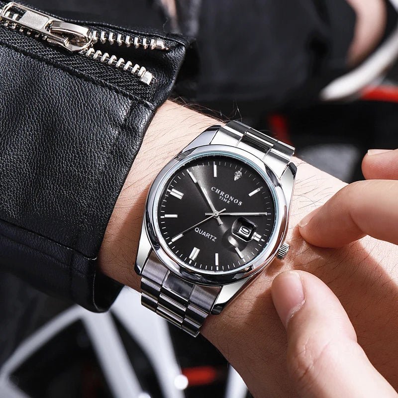 Montre - Bracelet Homme Luxe Étanche Lumineux - Acier Inoxydable Quartz Date - FoytiShop