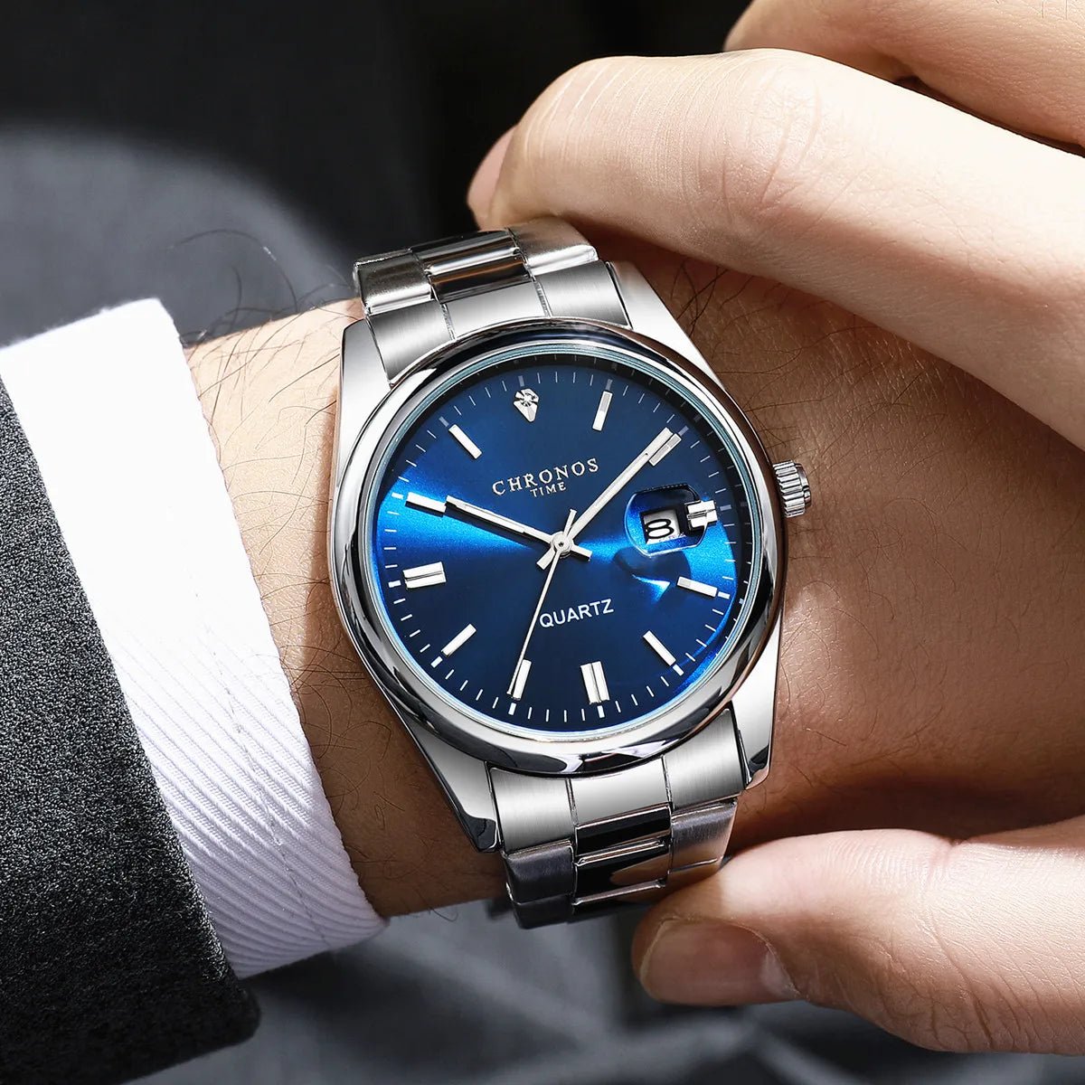 Montre - Bracelet Homme Luxe Étanche Lumineux - Acier Inoxydable Quartz Date - FoytiShop