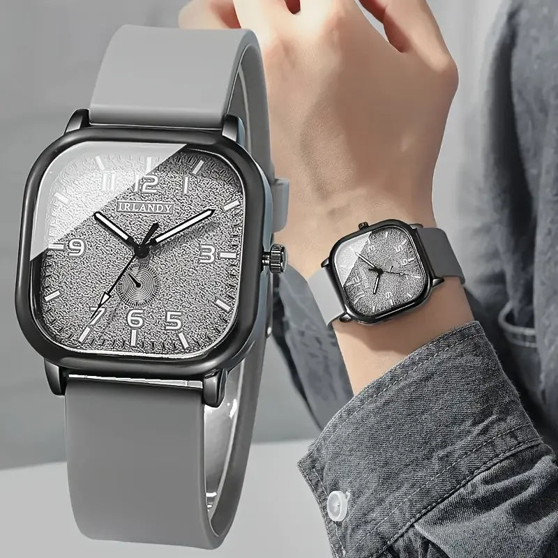 Montre Carrée Quartz Sport Unisexe - Bracelet Silicone Décontracté - FoytiShop