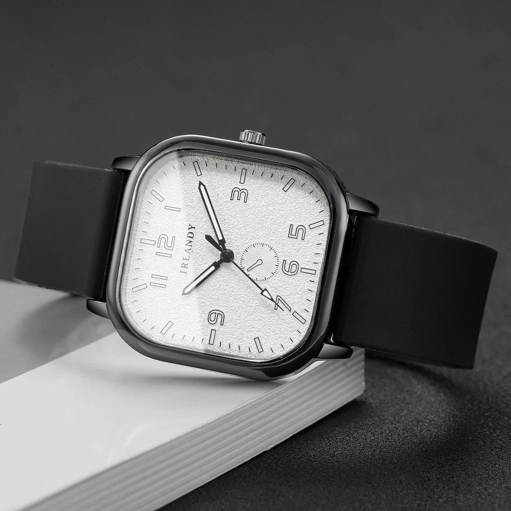 Montre Carrée Quartz Sport Unisexe - Bracelet Silicone Décontracté - FoytiShop
