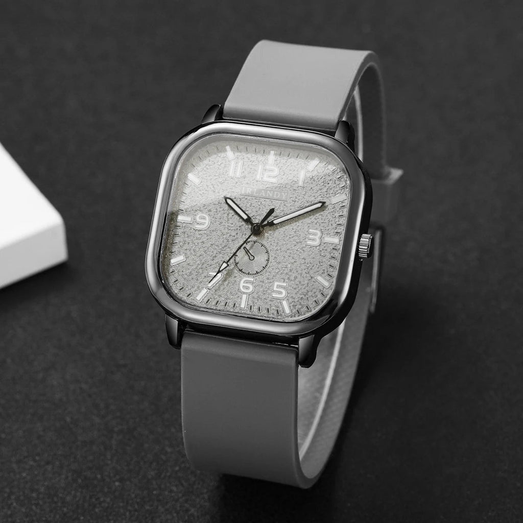 Montre Carrée Quartz Sport Unisexe - Bracelet Silicone Décontracté - FoytiShop