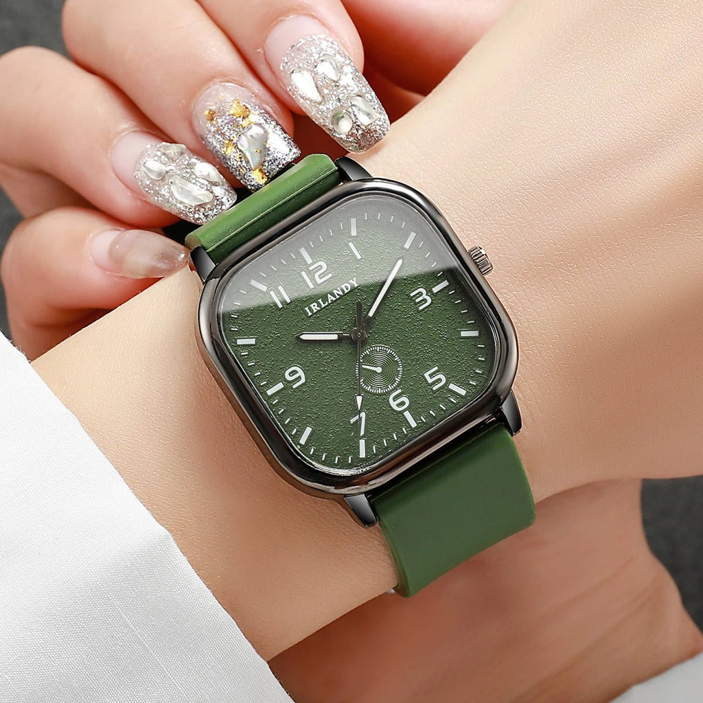 Montre Carrée Quartz Sport Unisexe - Bracelet Silicone Décontracté - FoytiShop
