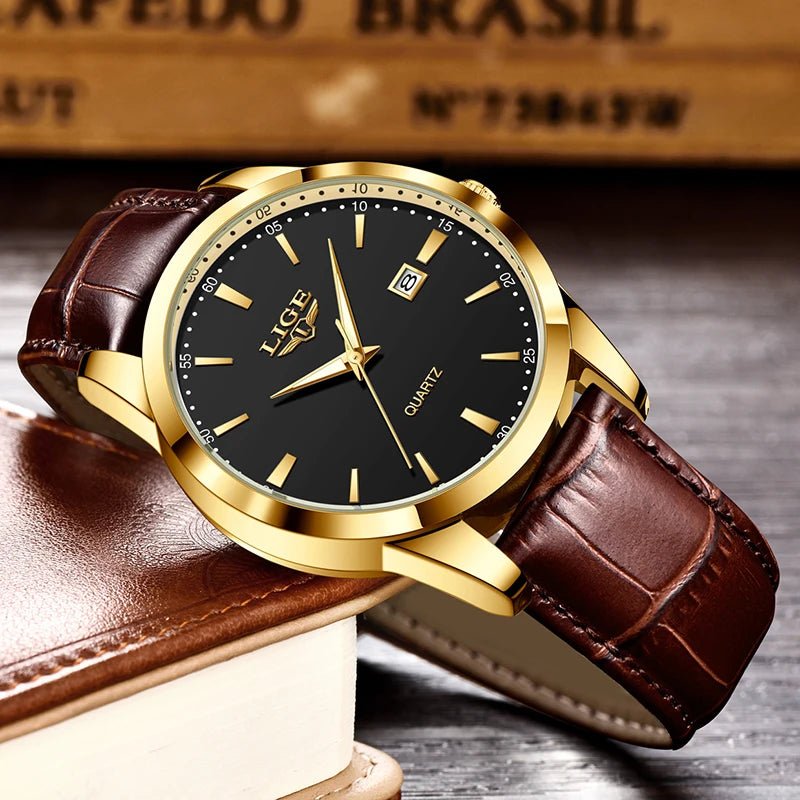 Montre haut de gamme de luxe militaire Montre à Quartz pour hommes mode cuir étanche sport chronographe - FoytiShop