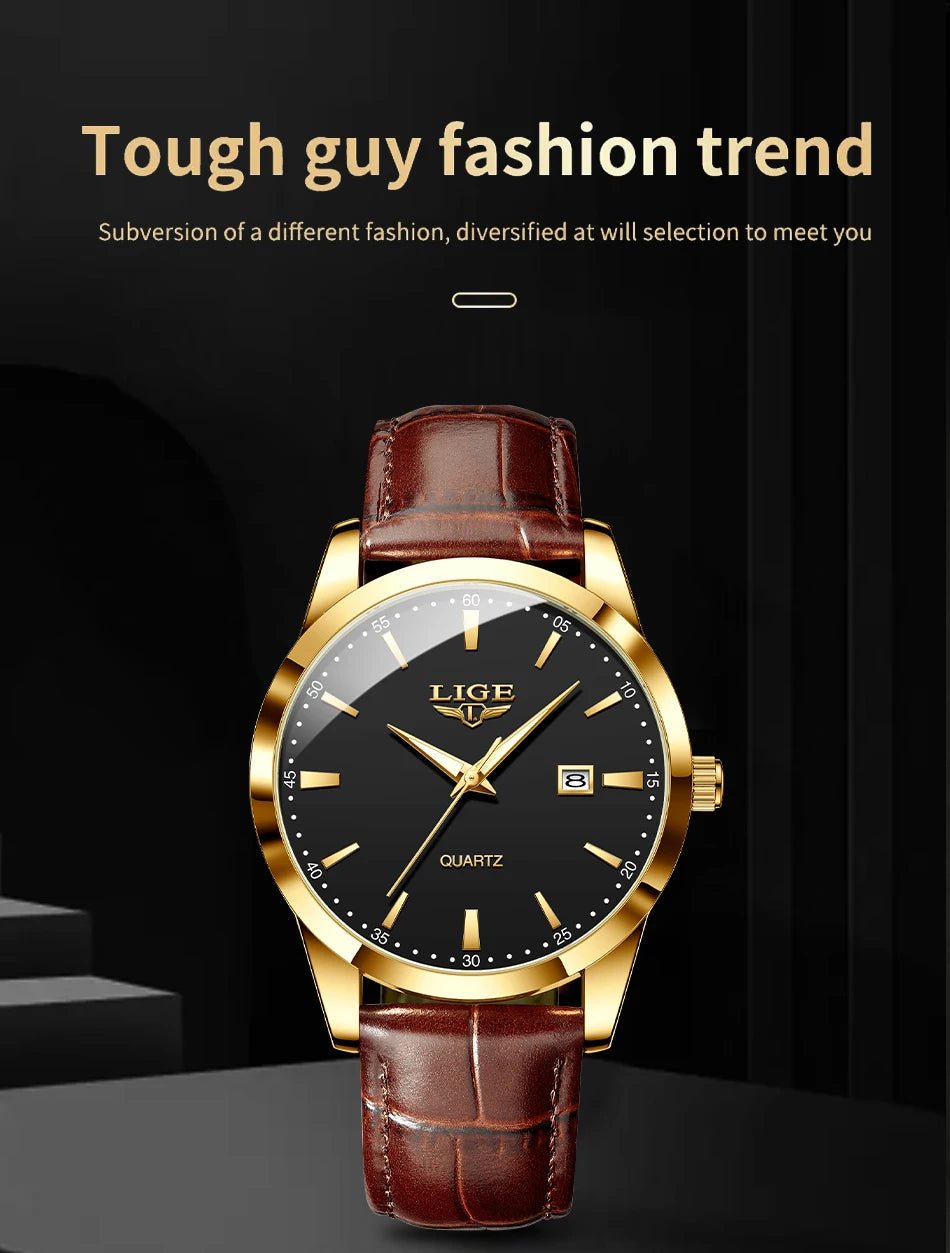 Montre haut de gamme de luxe militaire Montre à Quartz pour hommes mode cuir étanche sport chronographe - FoytiShop