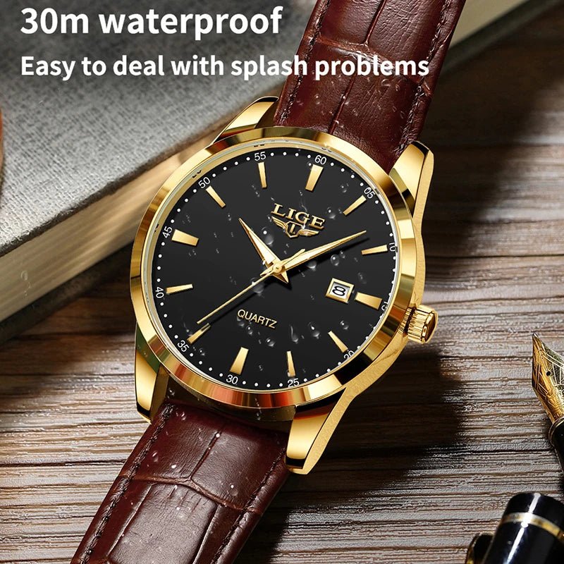 Montre haut de gamme de luxe militaire Montre à Quartz pour hommes mode cuir étanche sport chronographe - FoytiShop
