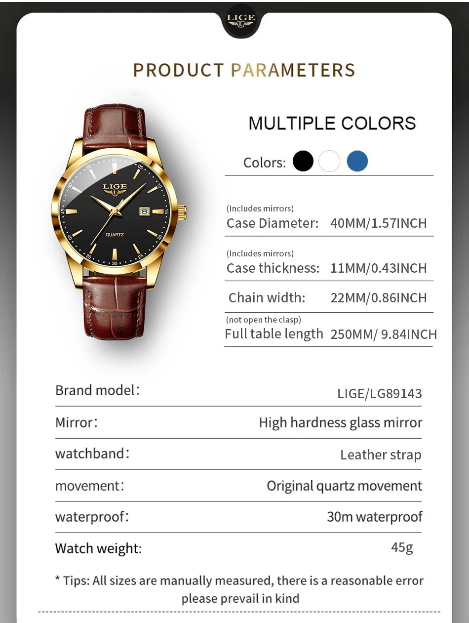Montre haut de gamme de luxe militaire Montre à Quartz pour hommes mode cuir étanche sport chronographe - FoytiShop