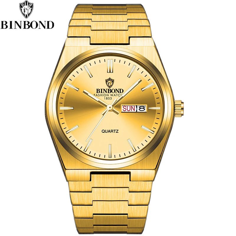 Montre Homme Affaires Loisirs Quartz Acier Inoxydable - Étanche Calendrier Lumineux - FoytiShop