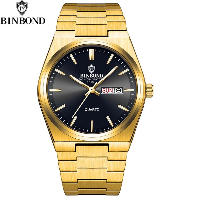 Montre Homme Affaires Loisirs Quartz Acier Inoxydable - Étanche Calendrier Lumineux - FoytiShop
