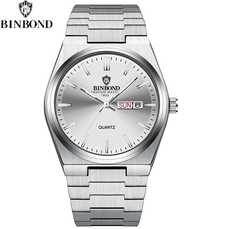 Montre Homme Affaires Loisirs Quartz Acier Inoxydable - Étanche Calendrier Lumineux - FoytiShop