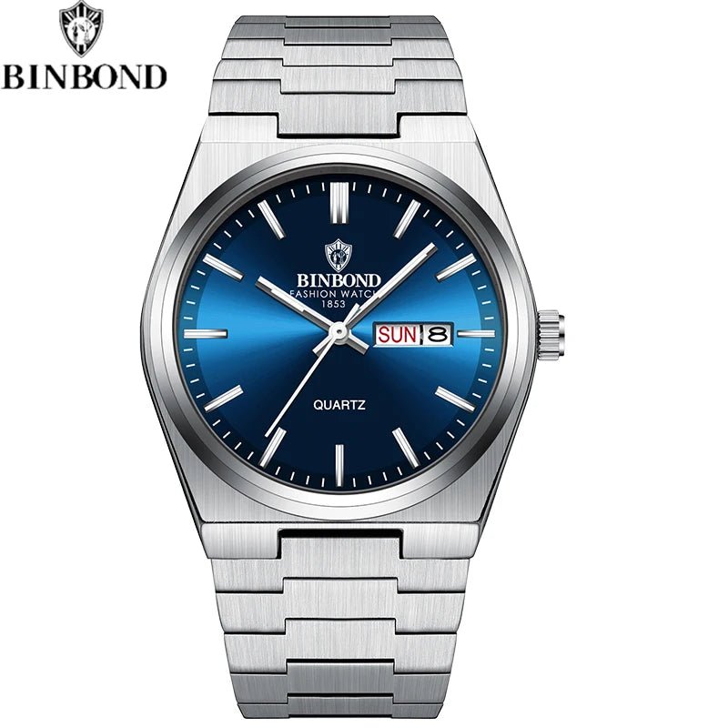 Montre Homme Affaires Loisirs Quartz Acier Inoxydable - Étanche Calendrier Lumineux - FoytiShop