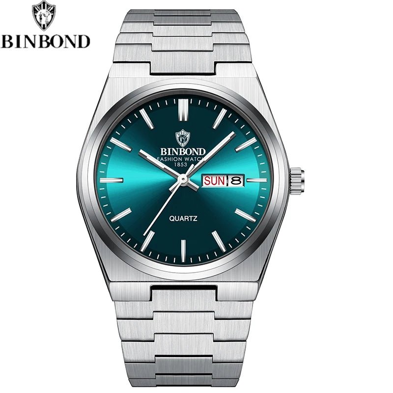 Montre Homme Affaires Loisirs Quartz Acier Inoxydable - Étanche Calendrier Lumineux - FoytiShop