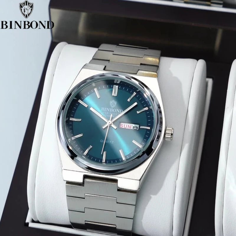 Montre Homme Affaires Loisirs Quartz Acier Inoxydable - Étanche Calendrier Lumineux - FoytiShop