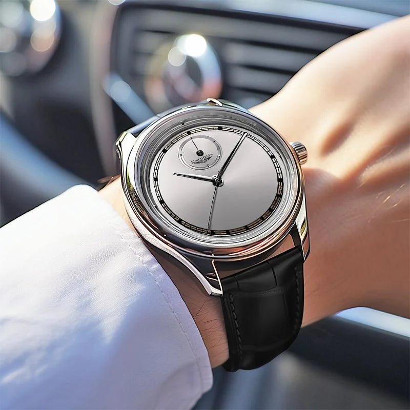 Montre Homme Cuir Noir Étanche - Quartz Analogique - FoytiShop