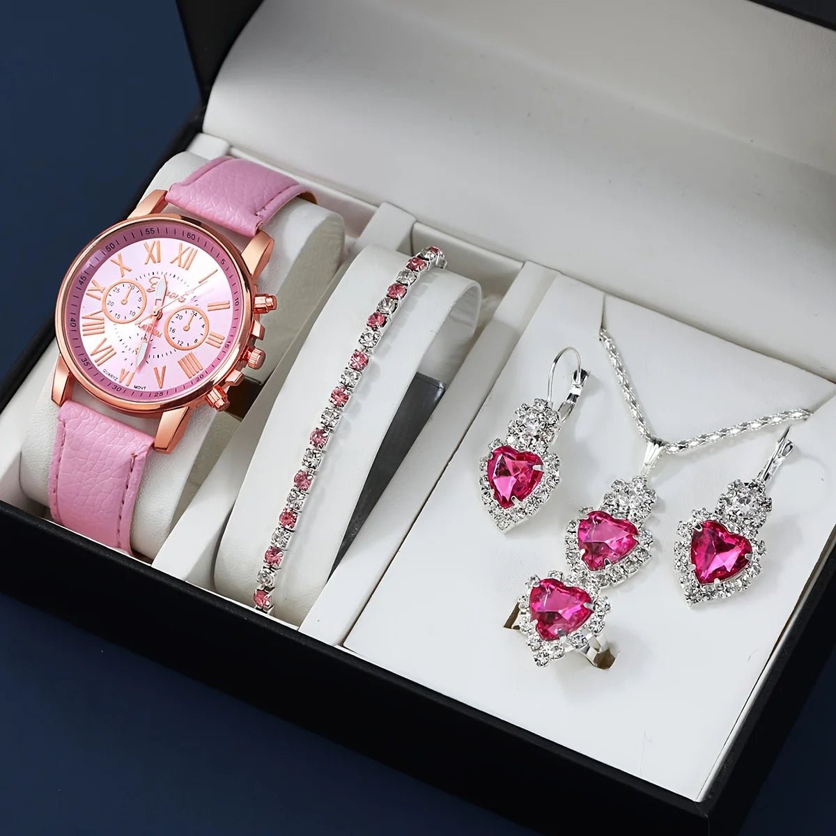 ⌚ Montre Quartz et Ensemble Bijoux Mode - Bracelet Cuir PU - FoytiShop