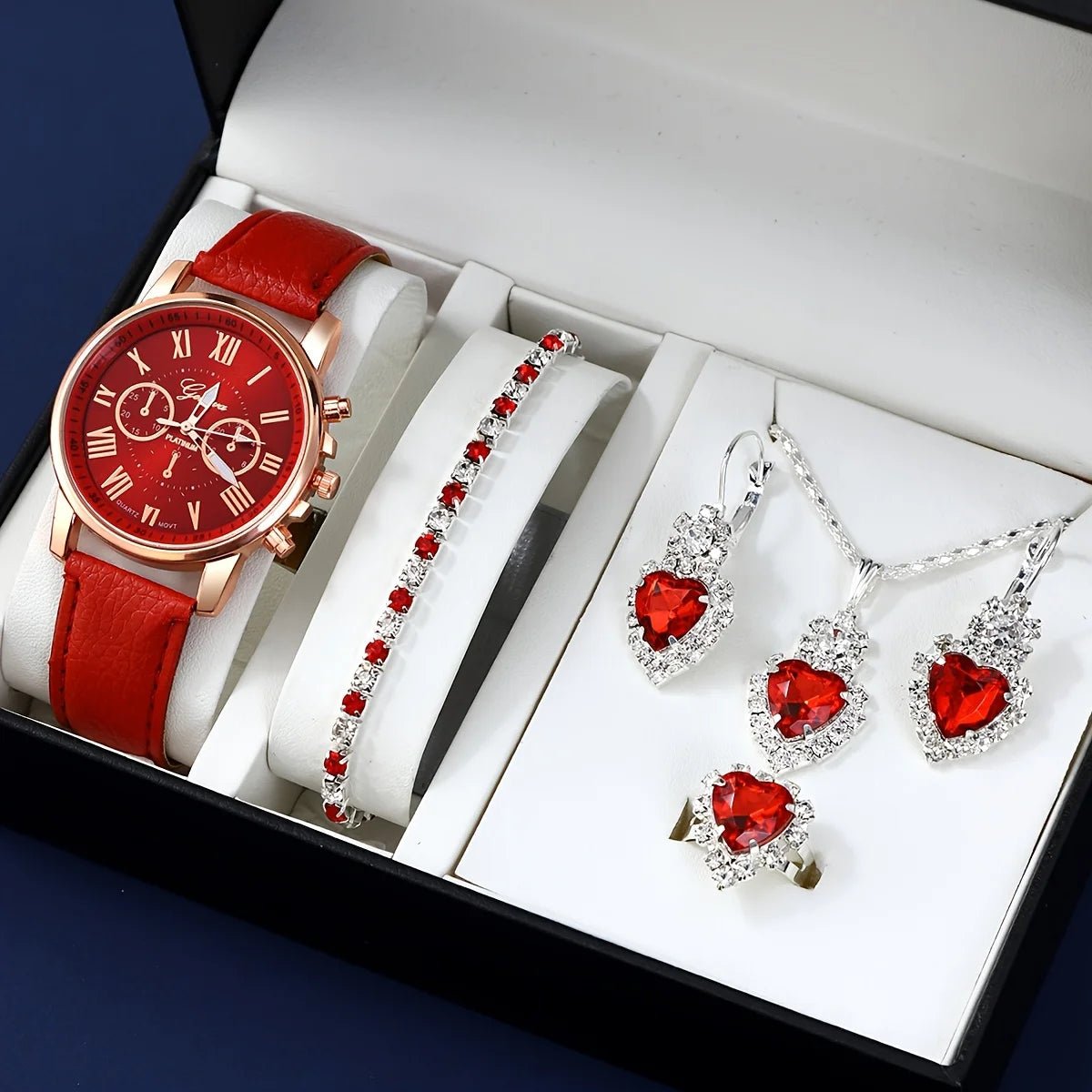 ⌚ Montre Quartz et Ensemble Bijoux Mode - Bracelet Cuir PU - FoytiShop