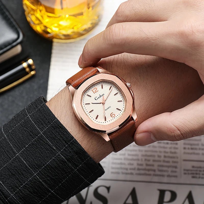 Montre Sport Cuir Décontracté Homme - Quartz Élégant - FoytiShop