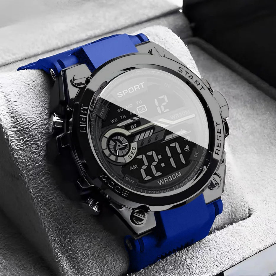 Montre Sport Multifonction LED Étanche Homme - Numérique Grand Cadran - FoytiShop