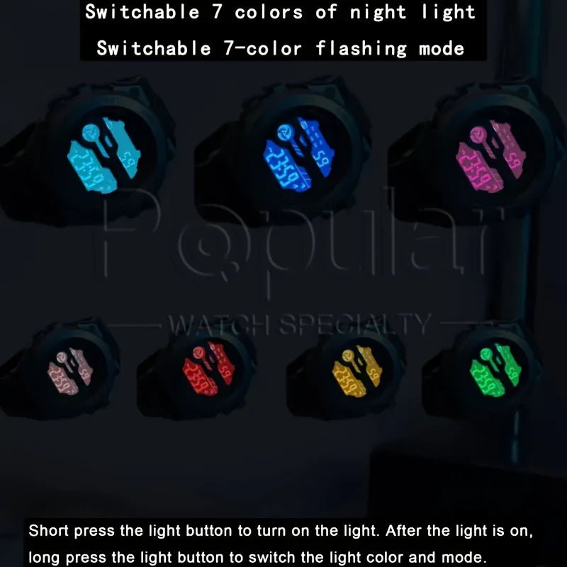 Montre Sport Multifonction LED Étanche Homme - Numérique Grand Cadran - FoytiShop