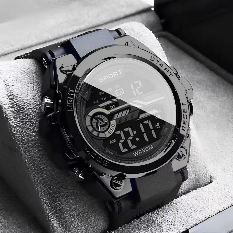 Montre Sport Multifonction LED Étanche Homme - Numérique Grand Cadran - FoytiShop