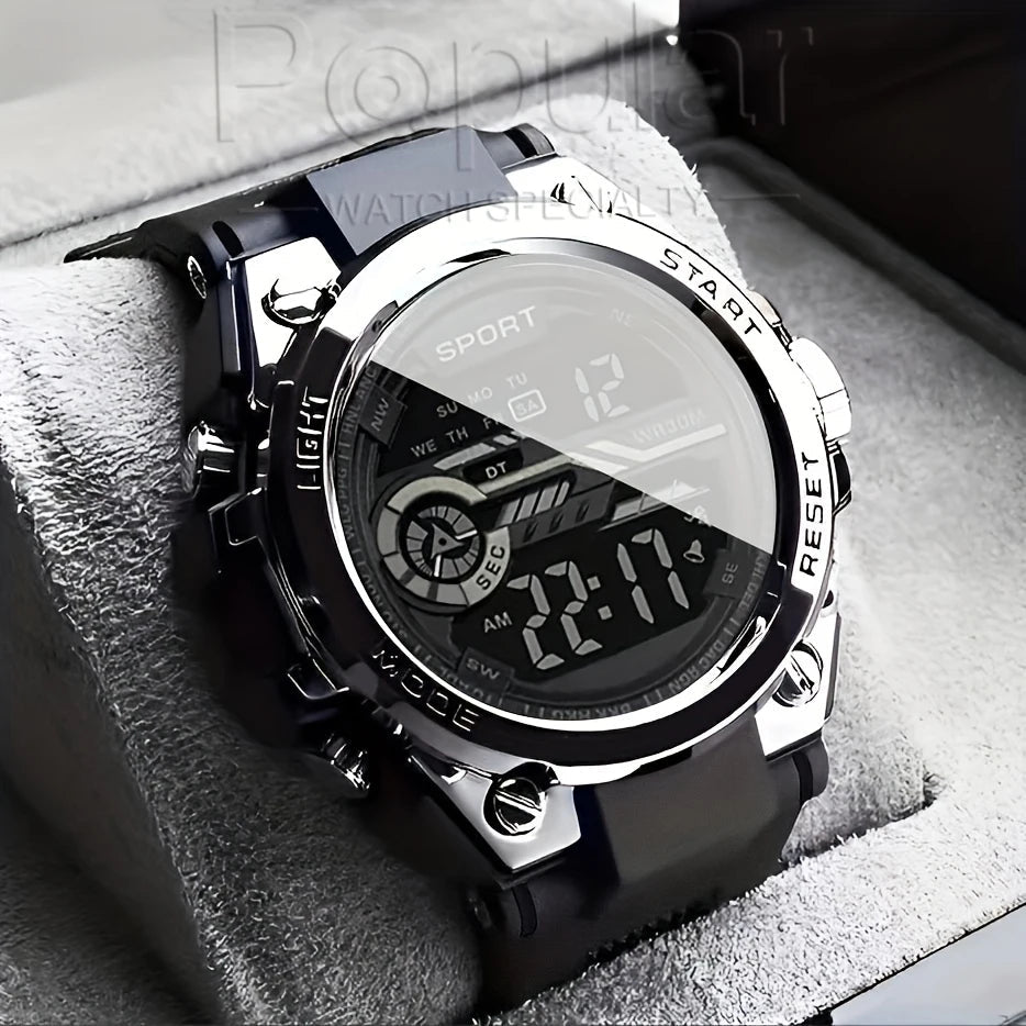 Montre Sport Multifonction LED Étanche Homme - Numérique Grand Cadran - FoytiShop