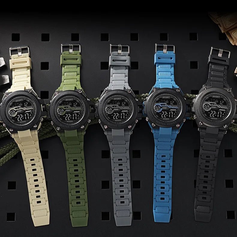 Montre Sport Multifonction LED Étanche Homme - Numérique Grand Cadran - FoytiShop