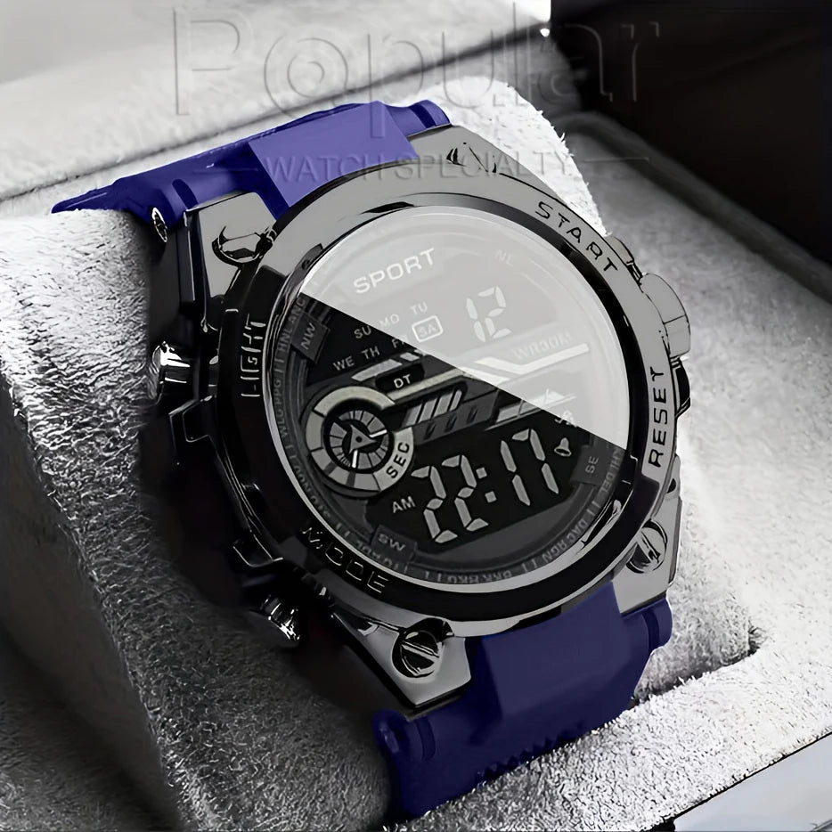 Montre Sport Multifonction LED Étanche Homme - Numérique Grand Cadran - FoytiShop