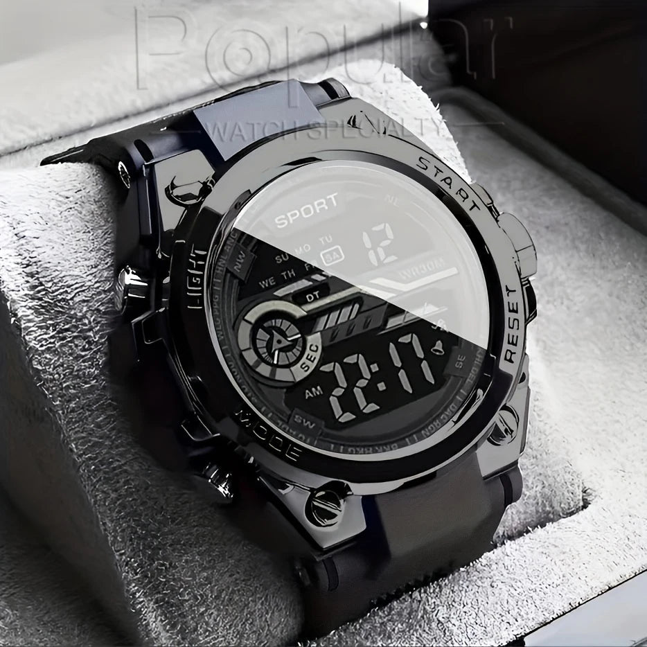 Montre Sport Multifonction LED Étanche Homme - Numérique Grand Cadran - FoytiShop