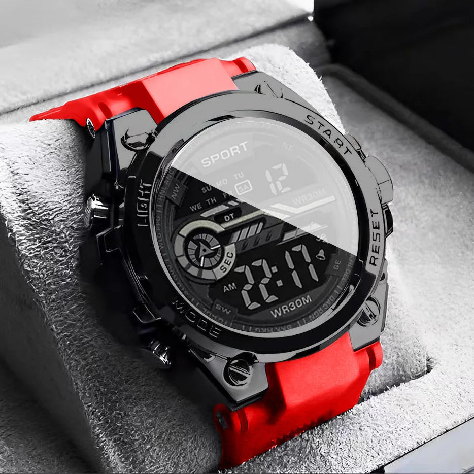 Montre Sport Multifonction LED Étanche Homme - Numérique Grand Cadran - FoytiShop