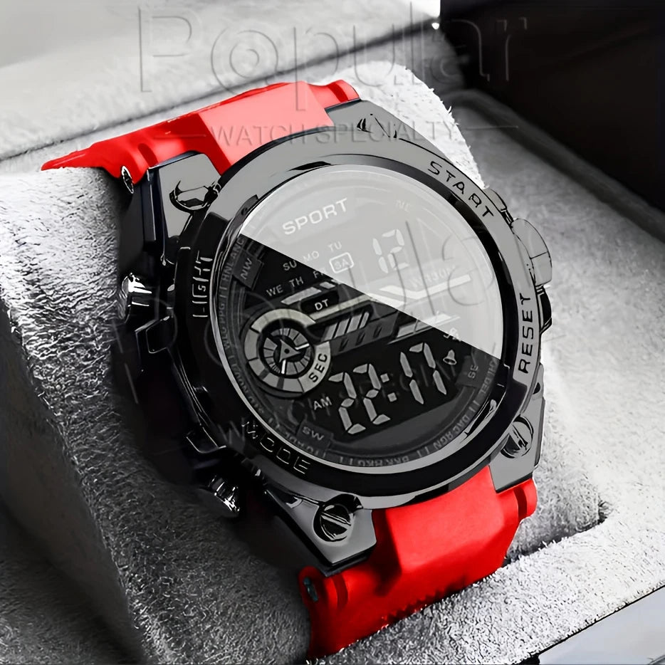 Montre Sport Multifonction LED Étanche Homme - Numérique Grand Cadran - FoytiShop