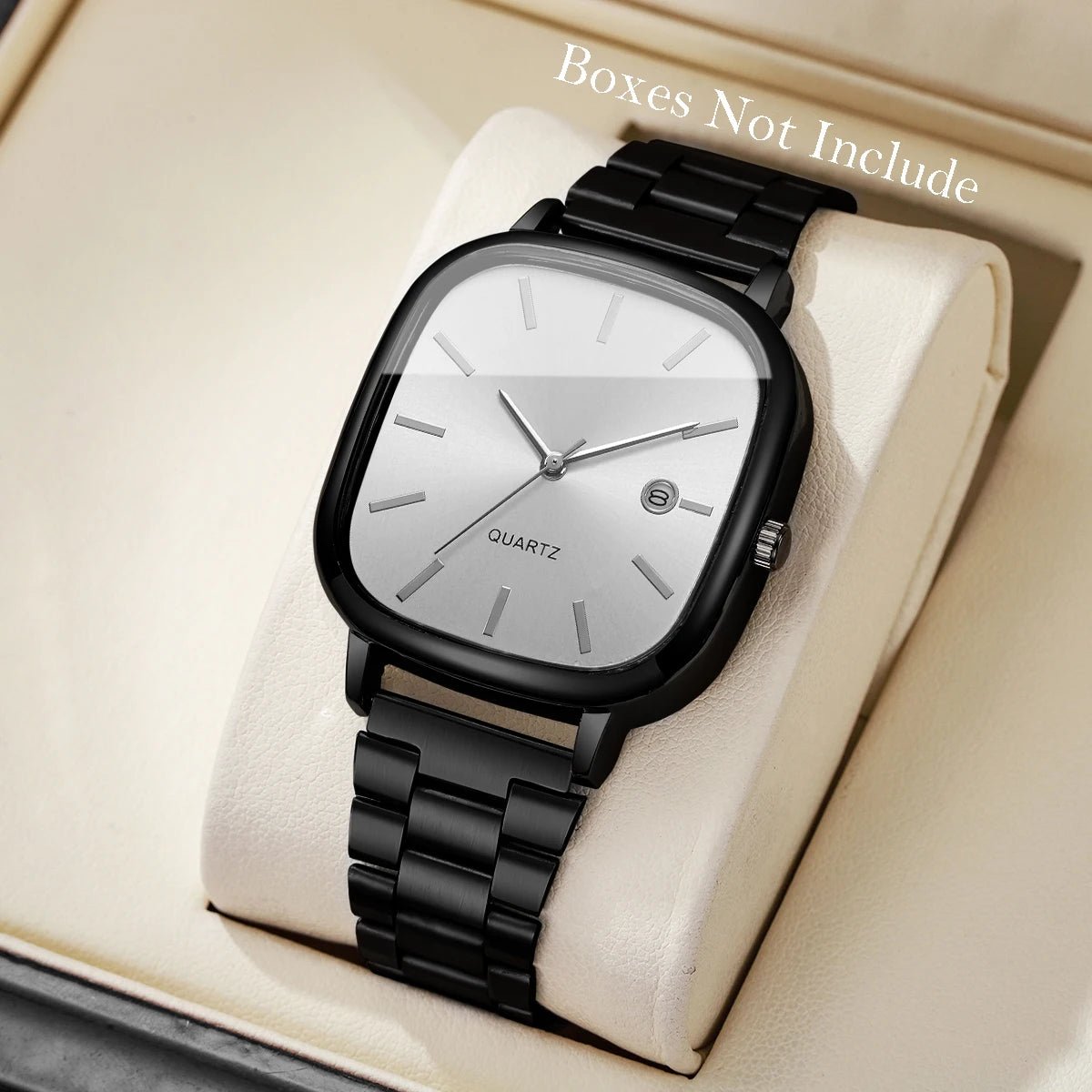 Montres d'affaires carrées pour hommes, montre à Quartz avec calendrier analogique - FoytiShop