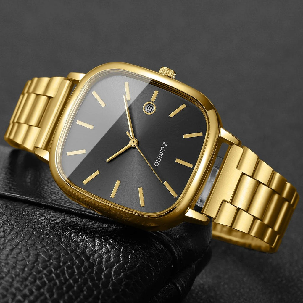 Montres d'affaires carrées pour hommes, montre à Quartz avec calendrier analogique - FoytiShop