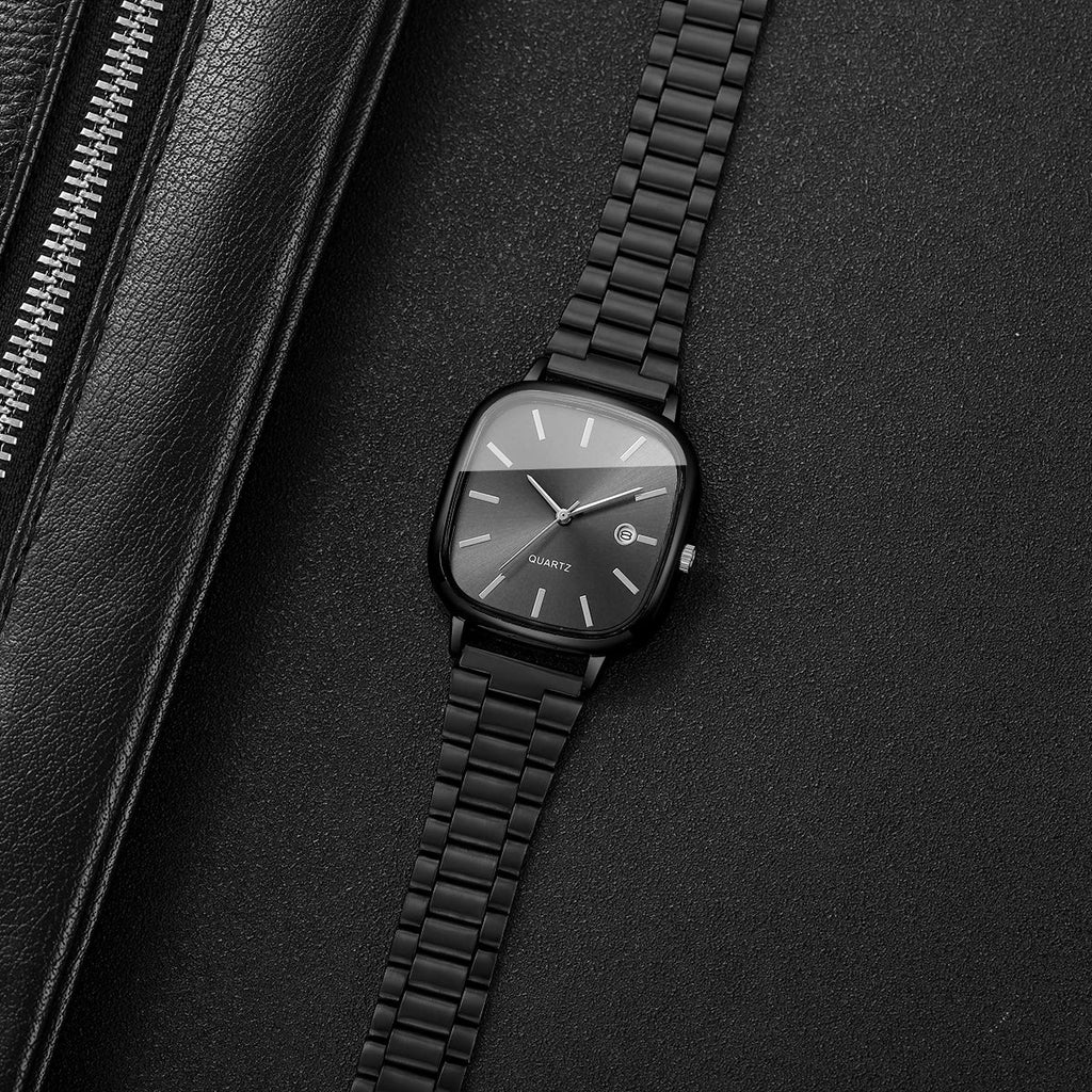 Montres d'affaires carrées pour hommes, montre à Quartz avec calendrier analogique - FoytiShop