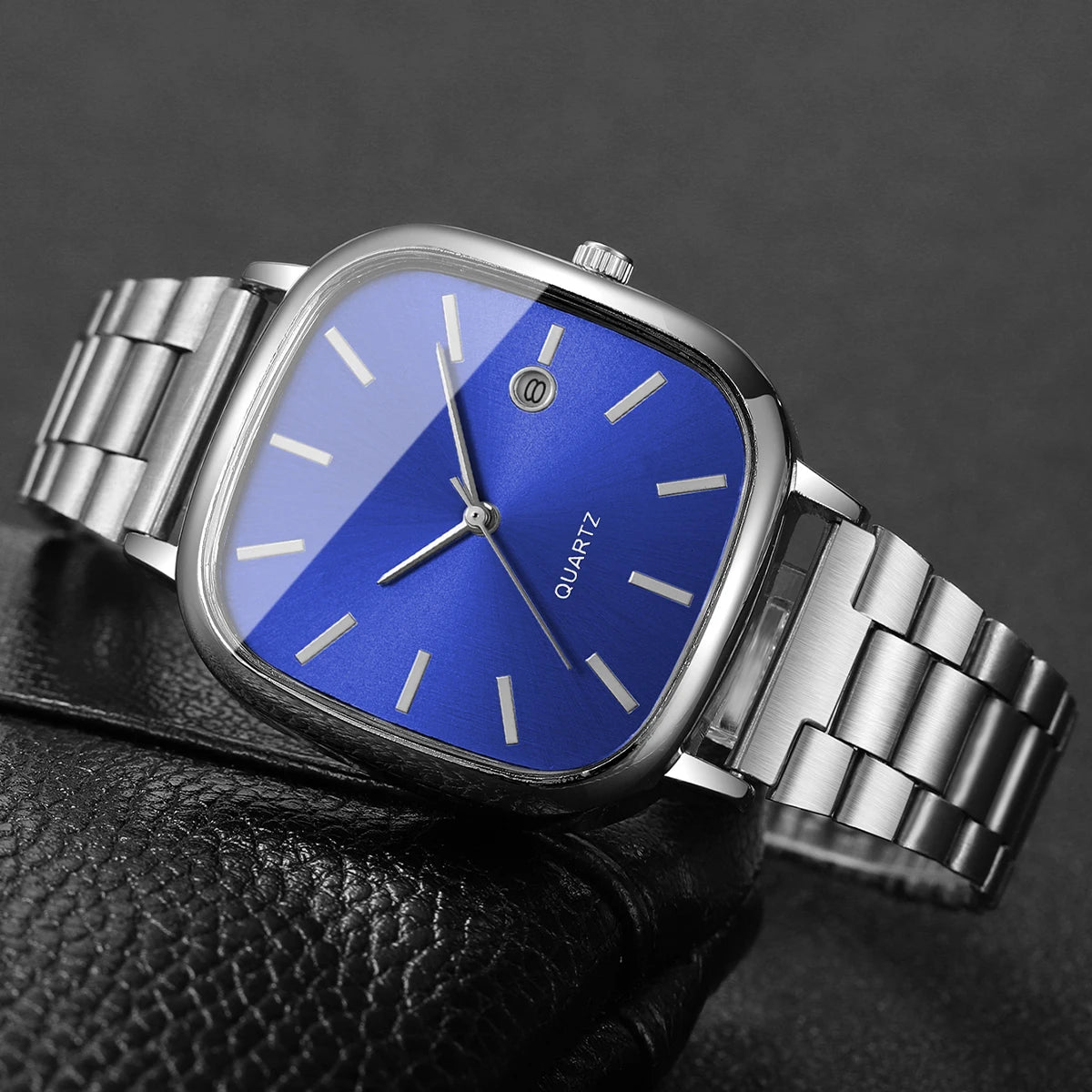 Montres d'affaires carrées pour hommes, montre à Quartz avec calendrier analogique - FoytiShop
