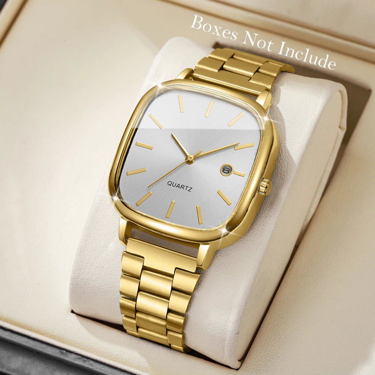 Montres d'affaires carrées pour hommes, montre à Quartz avec calendrier analogique - FoytiShop