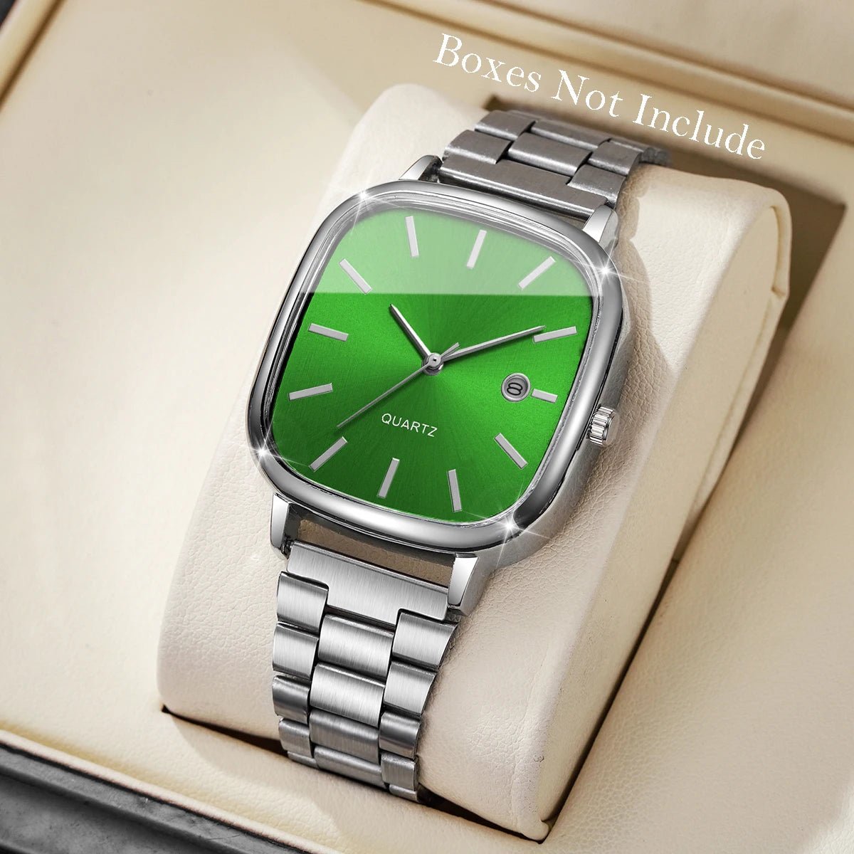 Montres d'affaires carrées pour hommes, montre à Quartz avec calendrier analogique - FoytiShop