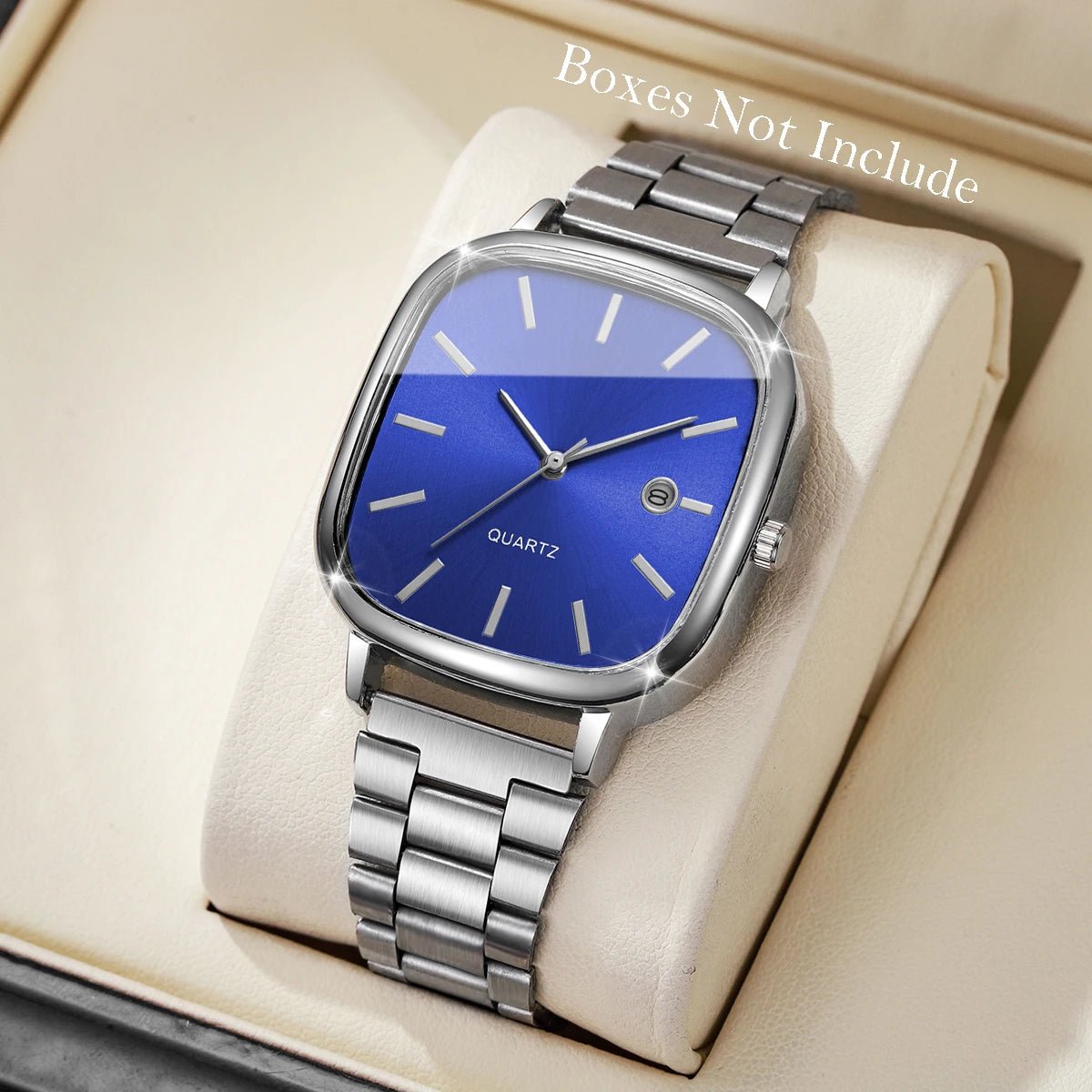 Montres d'affaires carrées pour hommes, montre à Quartz avec calendrier analogique - FoytiShop