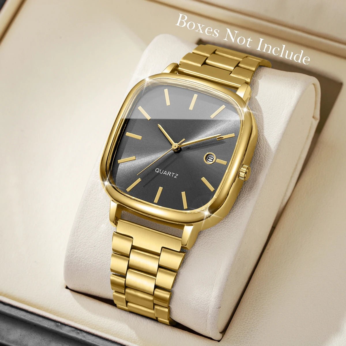Montres d'affaires carrées pour hommes, montre à Quartz avec calendrier analogique - FoytiShop