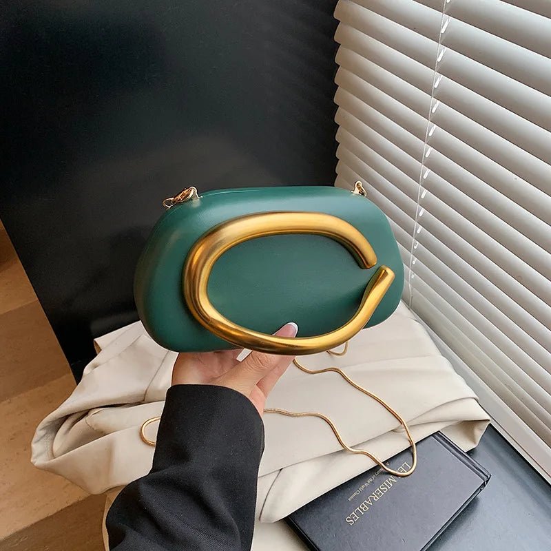 Nouvelle pochette poignée en métal Design sac de soirée boîte ronde - FoytiShop