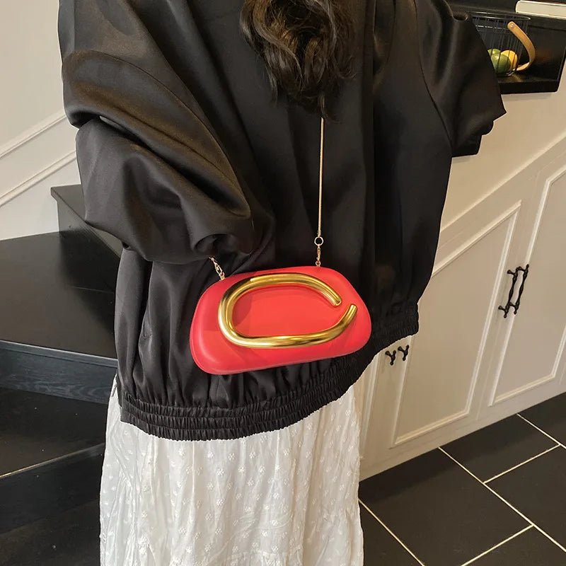Nouvelle pochette poignée en métal Design sac de soirée boîte ronde - FoytiShop